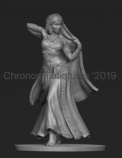 Сборная миниатюра из смолы Индийская танцовщица, 54 мм, Chronos miniatures