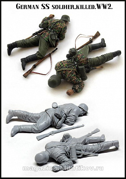 Сборная фигура из смолы ЕМ 35173 Немецкий солдат СС (убитый) 1/35 Evolution