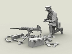 Сборная фигура из смолы SM 3123 Старший лейтенант РККА с трофейным японским пулемётом (тип 92), 1:35, SOGA miniatures (SM-3123) (SM-3123)