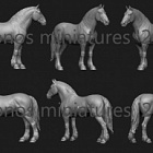 Сборная миниатюра из смолы Лошадь №12 - Арабская порода, 54 мм, Chronos miniatures