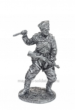 Миниатюра из олова Казак 9-ой Пластунской стрелковой дивизии,1944-45 гг. 54мм. EK Castings