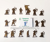 Солдатики из пластика Сарацины, стрелки (16 шт., бронзовый) 1:32, Уфимский солдатик - фото
