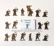 Солдатики из пластика Сарацины, стрелки (16 шт., бронзовый) 1:32, Уфимский солдатик - фото