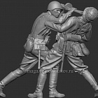 Сборная фигура из смолы Схватка автоматчика РККА с фельдфебелем пехоты Вермахта. Лето 1941-42, 1:35, SOGA miniatures (SM 3016) (SM 3016)