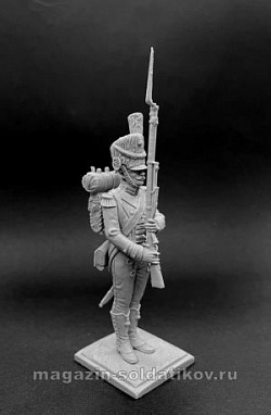 Сборная миниатюра из металла Карабинер элитной роты батальона гвард. егерей, Вестфалия, 54 мм, Chronos miniatures
