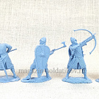Солдатики из мягкого резиноподобного пластика Норманнские рыцари, часть 2 (н 8 шт, серо-голубой цвет) 1:32, Солдатики Публия