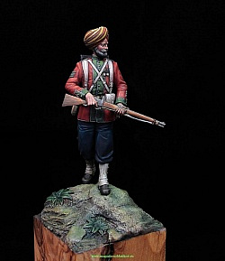 Сборная фигура из металла Сержант 15-го полка Бенгальской пехоты, 1890-98, 54 мм, Chronos miniatures