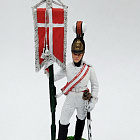 Эстандарт-юнкер Кавалергардский полк со штандартом, Россия 1805-1808 гг., 54 мм, Soldanir (QF0432) (QF0432)