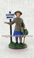 Девушка - инструктор МПВО с ручной сиреной, 1941-44 гг. СССР, 54 мм - фото