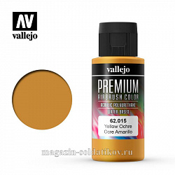 Краска акрил-уретановая Vallejo Premium, охра желтая 60 мл, Vallejo Premium