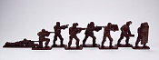 Солдатики из пластика СОБР, набор из 8 фигур (коричневый) 1:32, ИТАЛМАС - фото