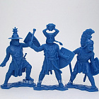 Солдатики из мягкого резиноподобного пластика Германские рыцари - 2 (миннезингеры) синий цвет, н 6 шт, 1:32, Солдатики Публия