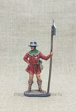 Миниатюра из олова Швейцарский воин с алебардой, 54 мм, Студия Большой полк - фото