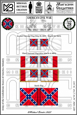 Знамена, 28 мм, Гражданская война в Америке (1861-1864), Конфедераты