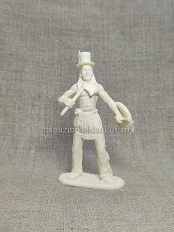 Сборная миниатюра из смолы Индейский воин в шляпе-цилиндре 1/24 Alex-Moscow (AM229) (AM229)