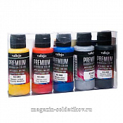 Набор красок металлик, 5х60 мл. Vallejo Premium. Краски, химия, инструменты - фото
