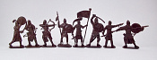 Солдатики из пластика Пешие половцы 54 мм (8 шт, шоколадный цвет, в кор), Воины и битвы - фото