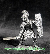 Миниатюра из металла Римский офицер в бою, 54 мм, Магазин Солдатики - фото