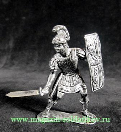 Миниатюра из металла Римский офицер в бою, 54 мм, Магазин Солдатики