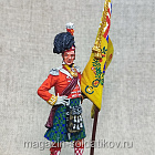 Миниатюра из олова Шотландский офицер со знаменем, 1815 г., 54 мм, Студия Большой полк (ИЛ2744.12.04.54) (ИЛ2744.12.04.54)