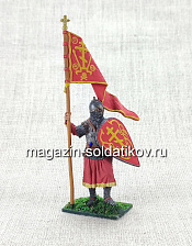 Русский дружинник со стягом, XIII в., 54 мм - фото
