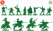 Солдатики из пластика Рыцарский турнир, набор в коробке (12 шт, зеленый) 52 мм, Солдатики ЛАД - фото