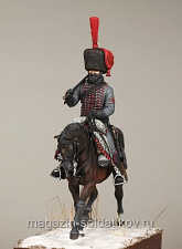 Сборная фигура из смолы SM 5435 Сапёр 3-го гусарского полка в полной парадной форме.Франция. 1806 го, 54 мм, SOGA miniatures - фото