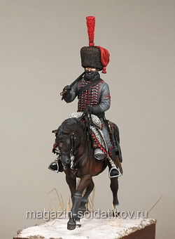 Сборная фигура из смолы SM 5435 Сапёр 3-го гусарского полка в полной парадной форме.Франция. 1806 го, 54 мм, SOGA miniatures