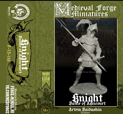 Сборная миниатюра из смолы Рыцарь Азенкура 75 мм (1:24) Medieval Forge Miniatures (C-75-115) (C-75-115)