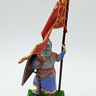 Русский дружинник со стягом, XIII в., XIII век, 54 мм, Soldanir (QF0425) (QF0425)