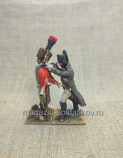 Миниатюра из олова ИЛ1059.12.03.54 Наполеон и офицер конных егерей императорской гвардии - фото