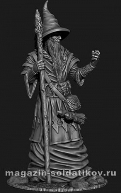 Сборная фигура из металла Миры Фэнтэзи: Волшебник, 54 мм, Chronos miniatures