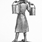 Миниатюра из олова 762 РТ Девушка с ведрами, 54 мм, Ратник