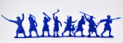 Солдатики из пластика Крестьяне и разбойники (8 шт, синий цвет), 54 мм Воины и битвы - фото