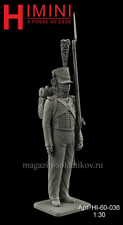 Сборная миниатюра из смолы Рядовой морского батальона, Франция 1812 г. 75 мм, HIMINI (HI-75-036) (HI-75-036)