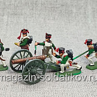 Солдатики из пластика в росписи Русская артиллерия 1812 - набор 8 шт., Звезда (Q566-035) (Q566-035)