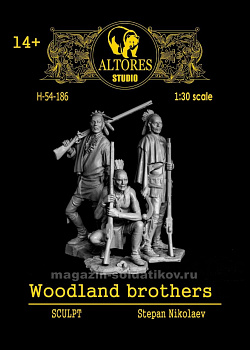 Сборная миниатюра из смолы Лесные братья, 54 мм, Altores studio,