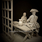 Сборная миниатюра из смолы Французы за столом, 75 мм, TRILOKA MINIATURES (TLK-75-045) (TLK-75-045)