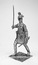 Миниатюра из олова Офицер немецкого полка с саблей. Австрия, 1809 г., 54 мм, Россия - фото