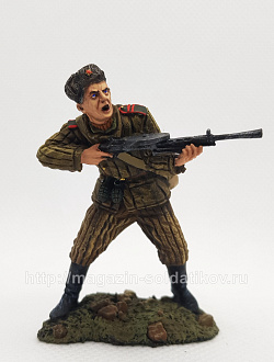 Миниатюра в росписи Младший сержант с рулеметом Дегтярева, 1944 г., 54 мм (НФ0186.14.01.54) (НФ0186.14.01.54)