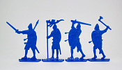 Солдатики из пластика Войско Гарольда Годвинсона, дополнительный набор (4 шт, синий) 52 мм, Солдатики ЛАД - фото