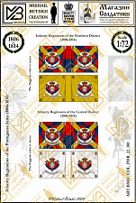 Знамена бумажные, 1/72, Португалия (1806-1814), Пехотные полки - фото