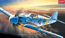 Сборная модель из пластика Самолет Мессершмитт Bf-109G 1:72 Академия