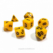 1144 Набор из 7 кубиков для ролевых игр (желтый) Звезда