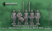 01012 Русская тяжёлая пехота: командная группа мушкетер, 28 мм, Аванпост