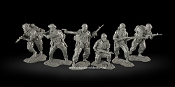 Солдатики из пластика 25-я пехотная дивизия, набор из 6 фигур, 1:32 Plastic Platoon (PP001) (PP001)