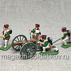 Солдатики из пластика в росписи Русская артиллерия 1812 - набор 7 шт., Звезда (Q566-036) (Q566-036)