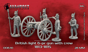 00810 Британская лёгкая 6-фунтовая пушка с расчётом (1813-1815), 28 мм Аванпост