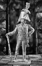 Миниатюра из олова 639 РТ Тамбур мажор испанского гренадерского полка, 1806 год, 54 мм, Ратник - фото