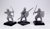 Сборные фигуры из смолы Средневековые воины, 28 мм, набор 3 шт, Absolut wargames - фото